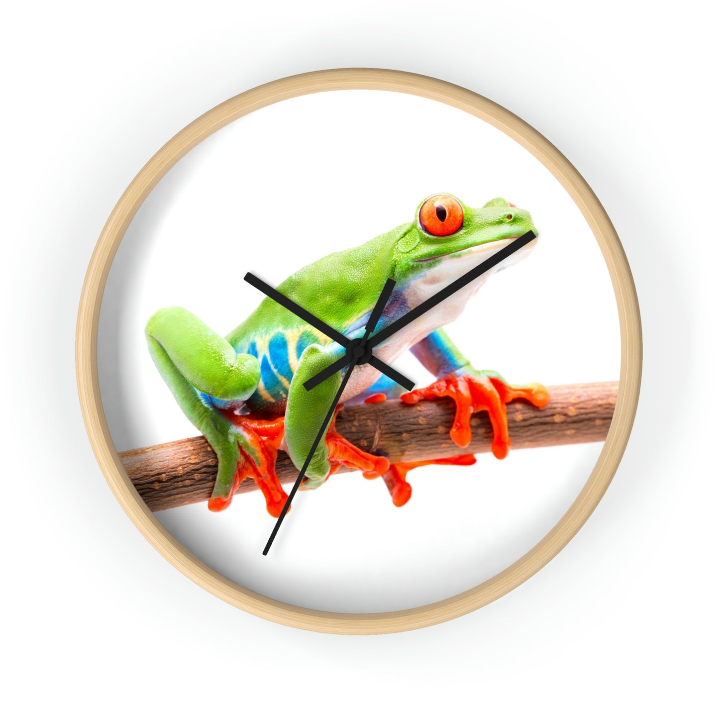 Horloge murale colorée en forme de grenouille arboricole. J'adore ça !