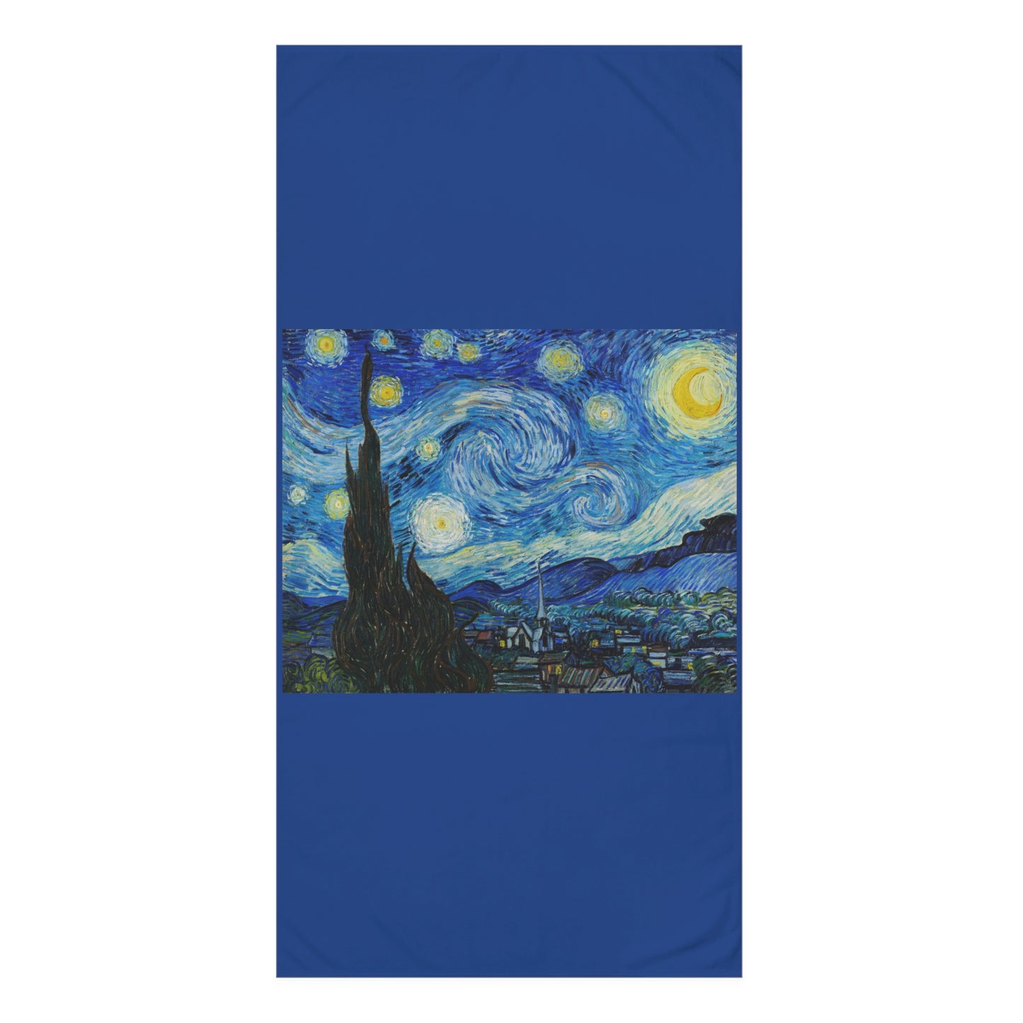 The Starry Night (1889) Vincent van Gogh. Bath Towel. Custom Artwork. Unique Whimsical Flare. Vivid Colors Soft against your skin. Adding a Splash of Color!