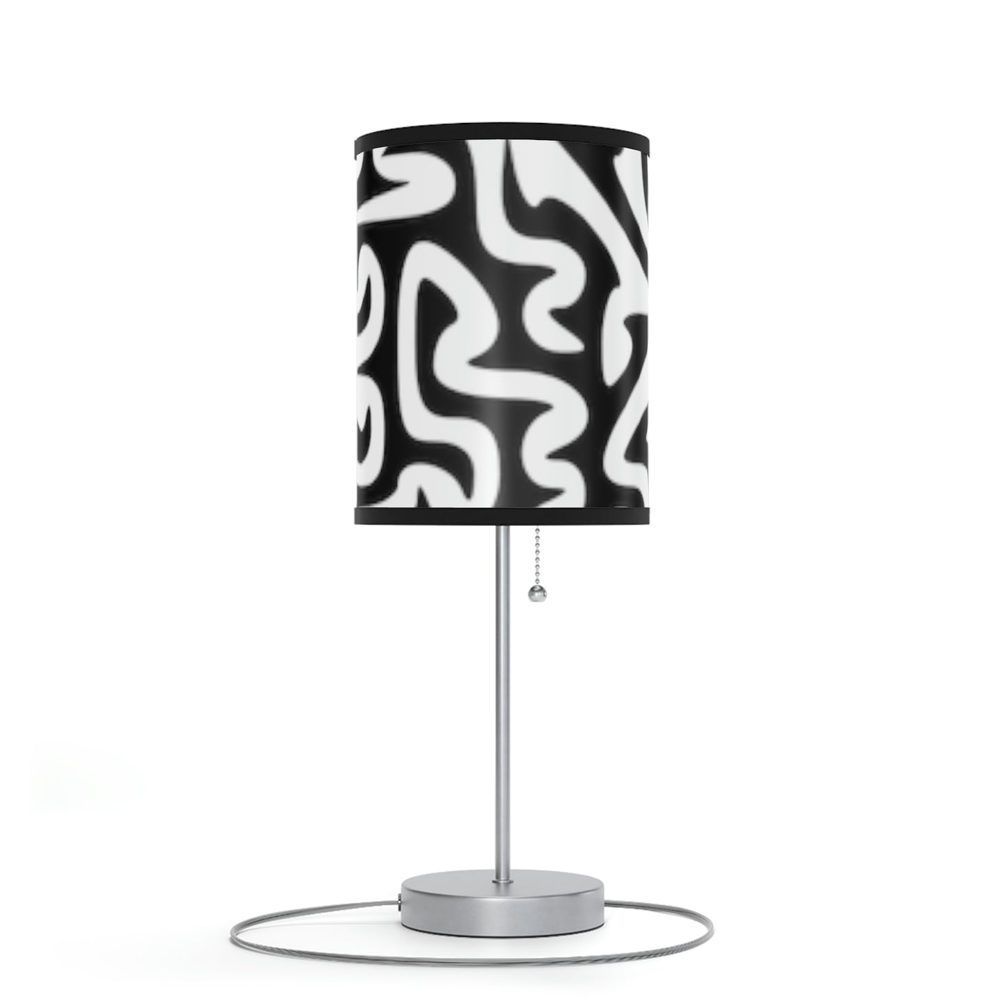 Maze Black White Lamp on a Stand, US|CA plug Bedroom Office Living Room GIFT