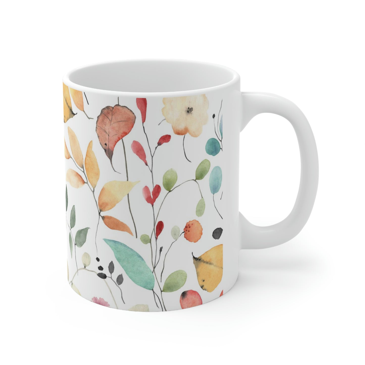 Tasse en céramique à fleurs sauvages 11 oz Idéal pour le café, le chocolat, le thé, les sodas, la soupe, la crème glacée