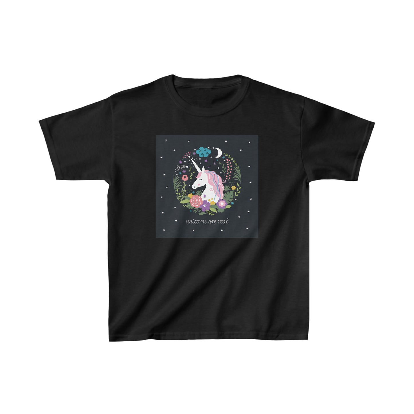 Unicorn. Youth T-shirt. Custom Artwork. Vivid Colors. Soft against your skin. Comfortable to wear everyday of the week. Looking Fabulous at school, hiking, movies and Grandma's house. Such a Wonderful Gift!.