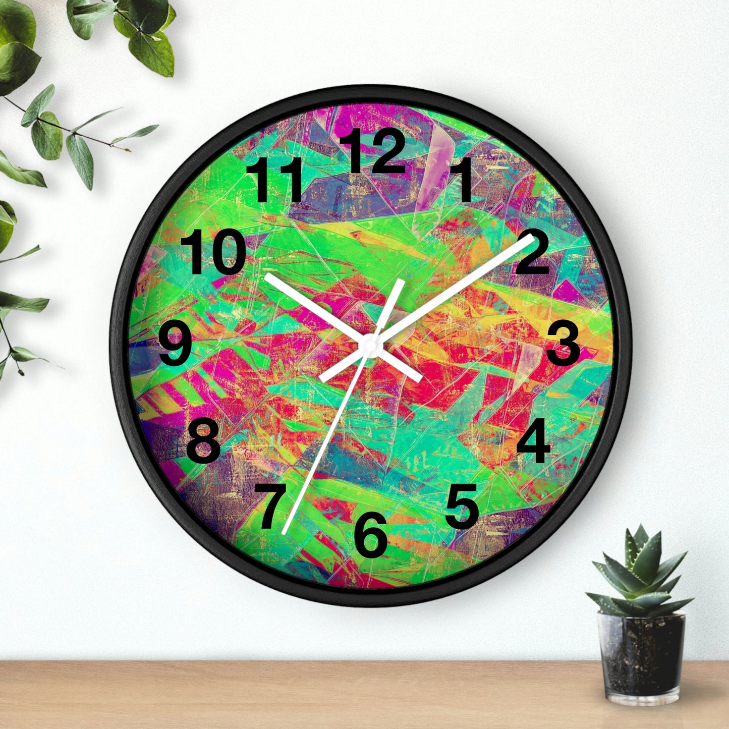 Reloj de pared rosa, verde, amarillo y morado ¡Fabuloso reloj de pared!