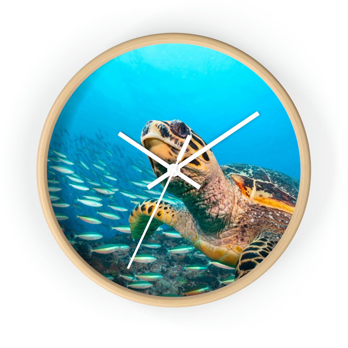 Turtle In Ocean Wall Clock Amazing Colors! Love It!