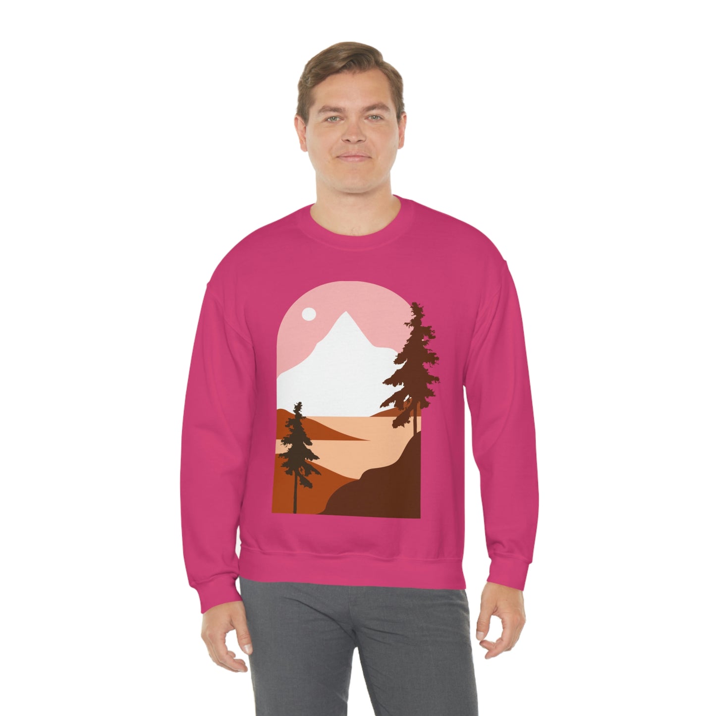 Sudadera con diseño de pino, montaña y luna. ¡Un fabuloso regalo navideño!