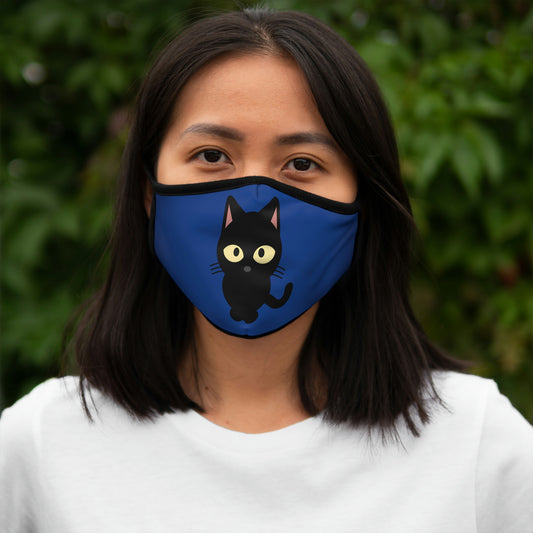 Black Cat Fitted Polyester face mask. Custom Artwork. Unique Whimsical Flare. Vivid Colors. May help you and your family against germs. May help you stay healthy. Can wear indoor and outdoors.