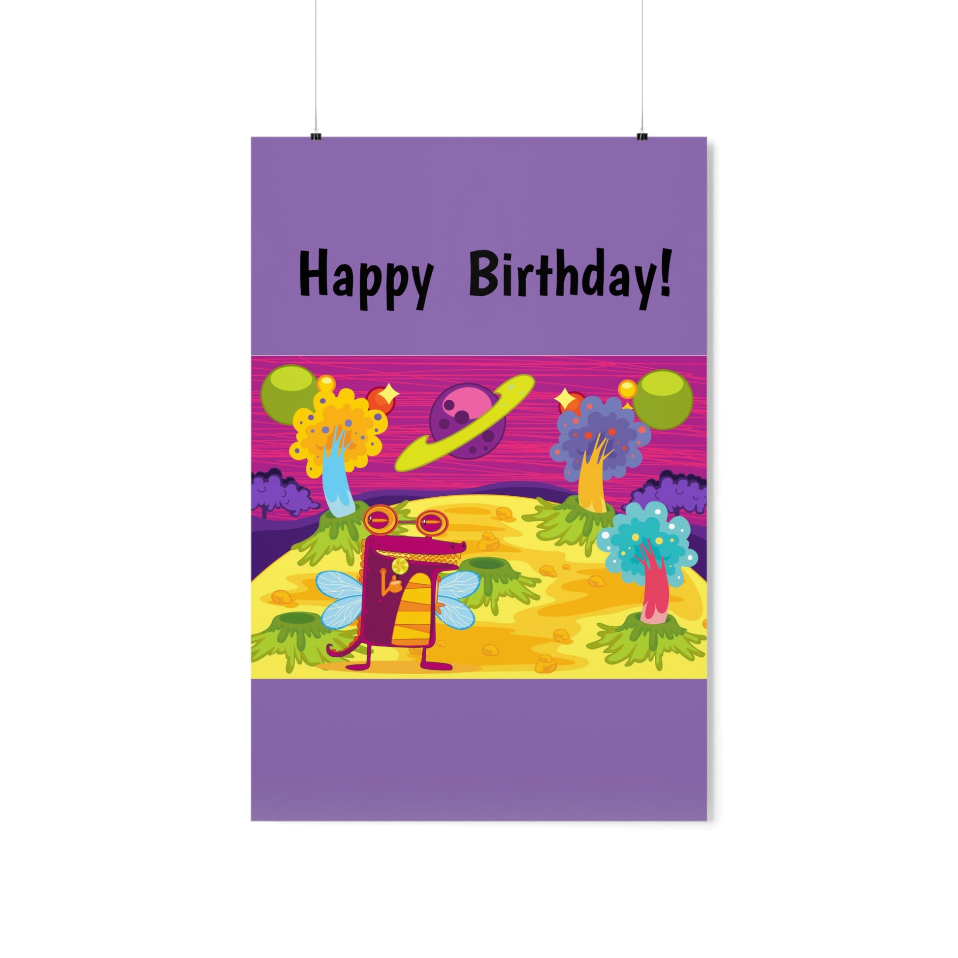 Happy Birthday. Posters. Custom Artwork. Unique Whimsical Flare. Vivid Colors. Looks great in any room of your home  and business especially children's room. Such wonderful Birthday Gift! Having Fun all day long!