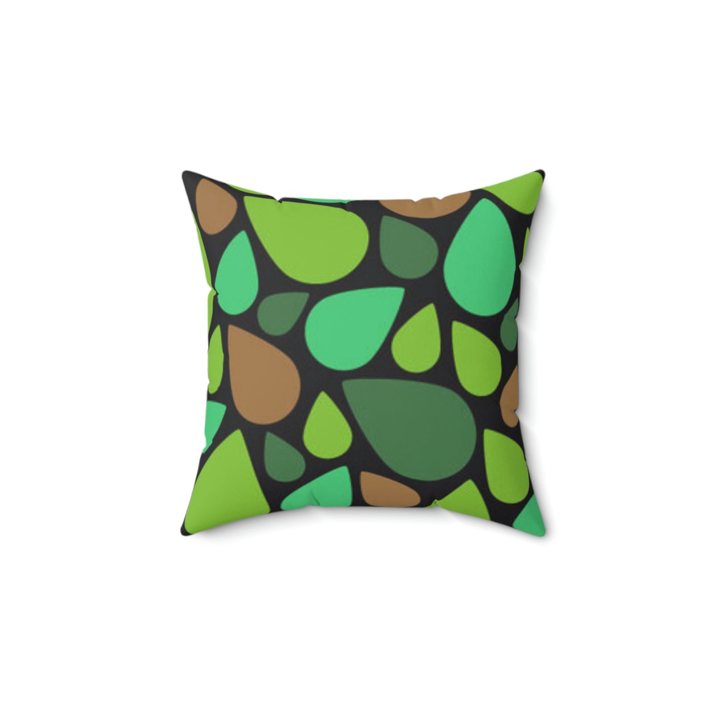 Oreiller en forme de larmes vertes et brunes pour se détendre toute la journée
