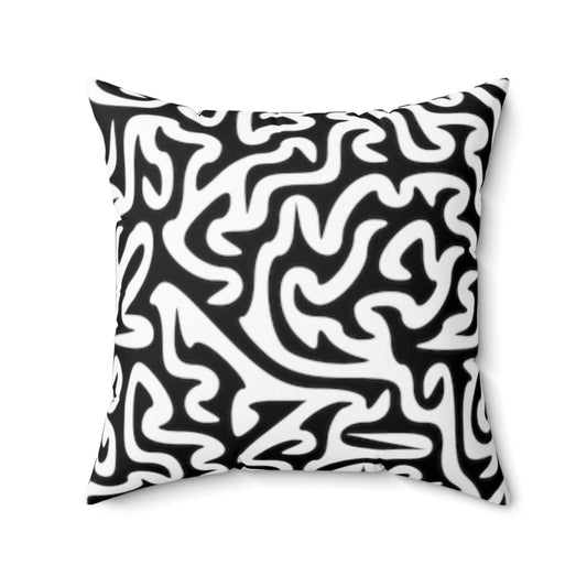 Maze Black White Square Pillow Can I Have This Pillow For My Birthday