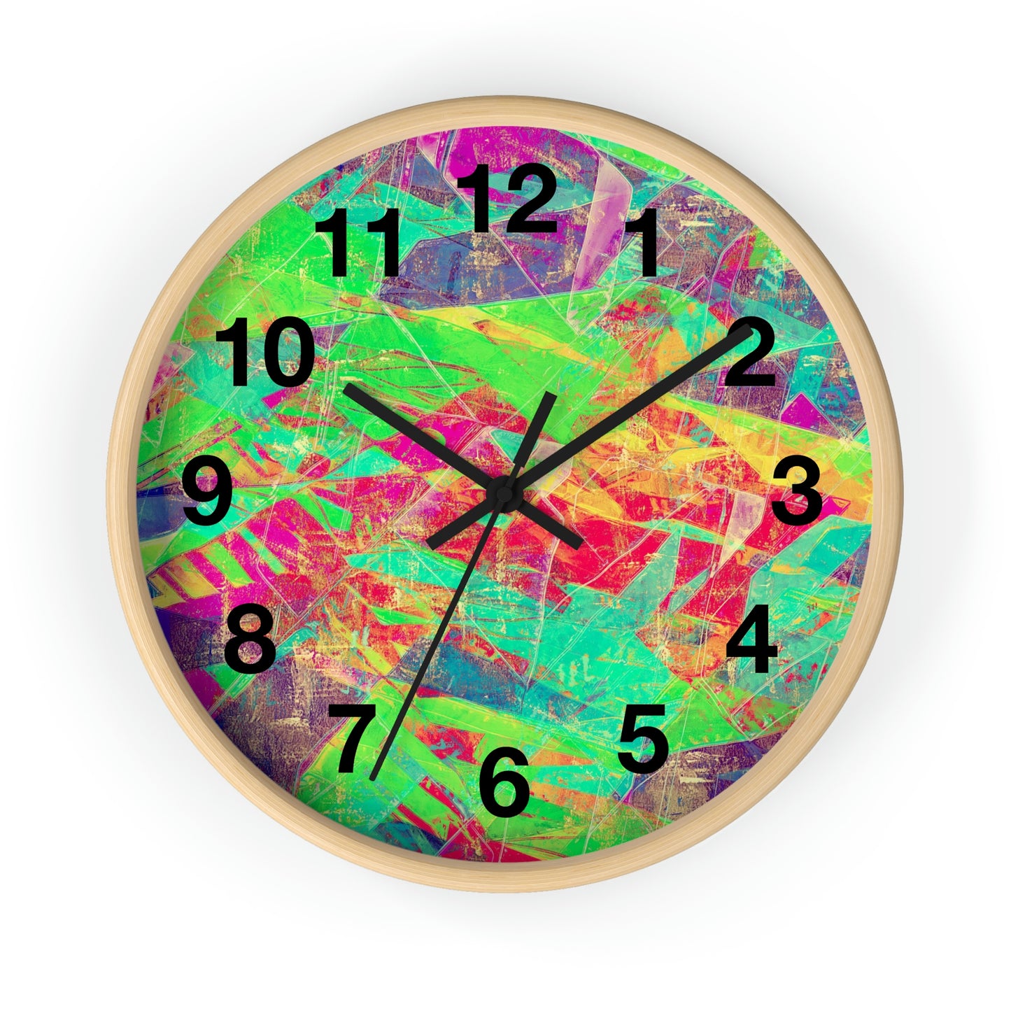 Reloj de pared rosa, verde, amarillo y morado ¡Fabuloso reloj de pared!