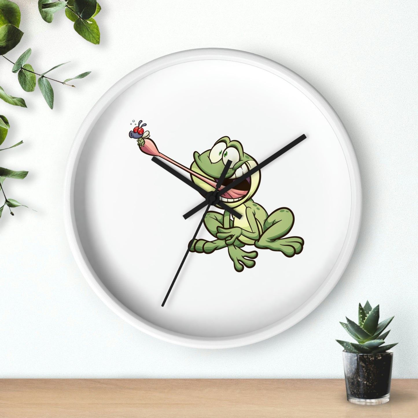 Frog Catching a Bug Wall Clock Great for Children's Room! Great Gift!