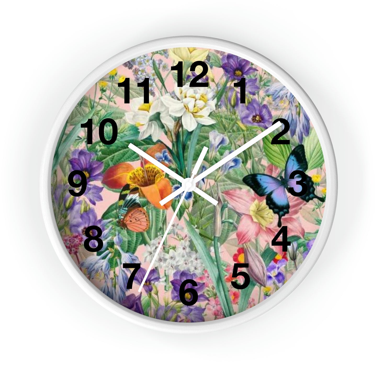 Horloge murale de jardin de fleurs de papillons Maman veut cette horloge !