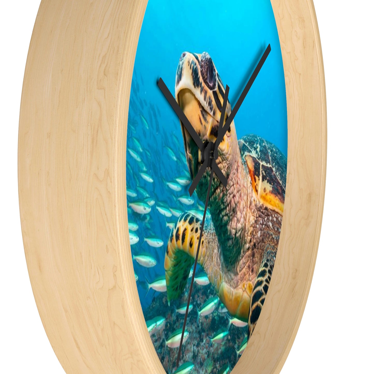 Turtle In Ocean Wall Clock Amazing Colors! Love It!