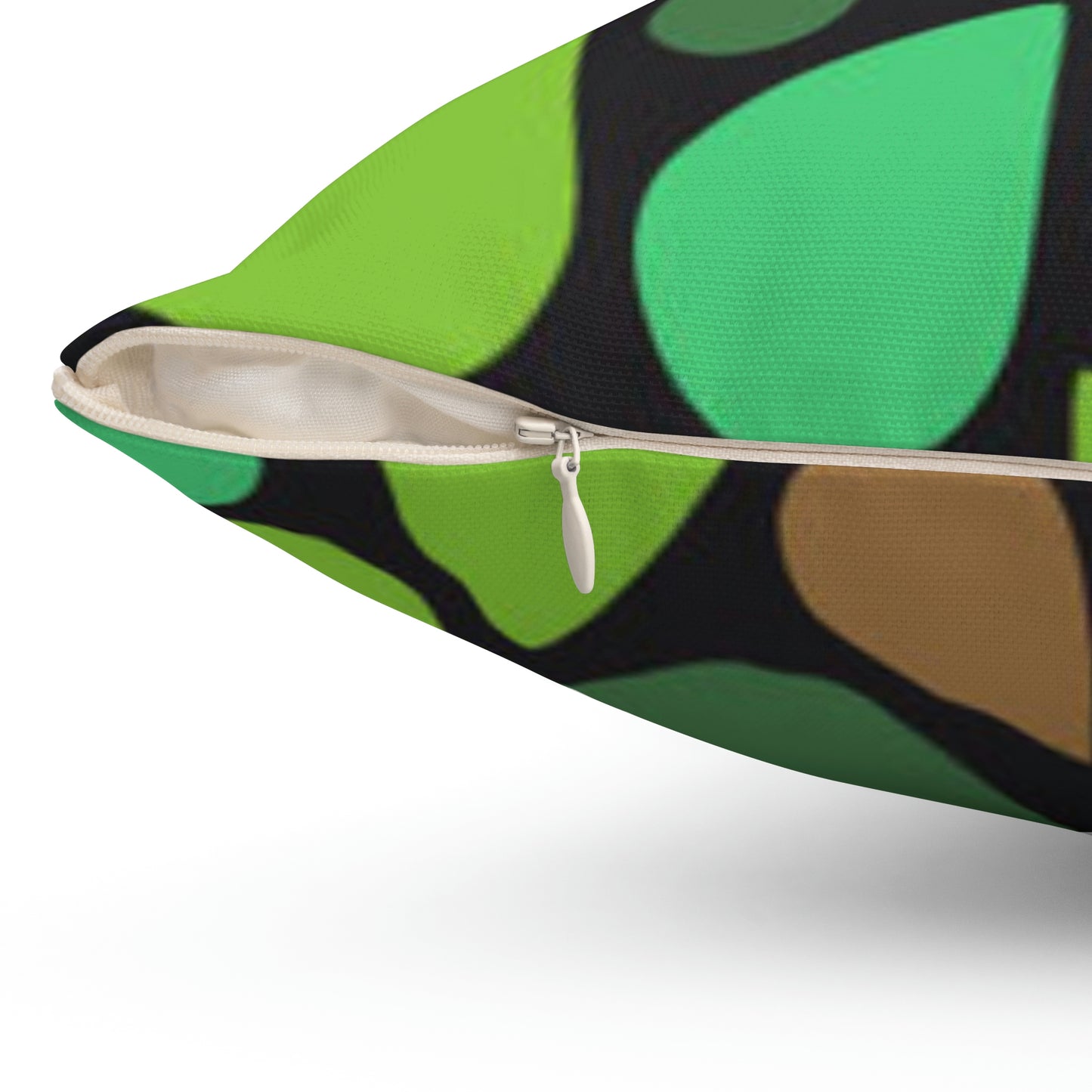 Oreiller en forme de larmes vertes et brunes pour se détendre toute la journée