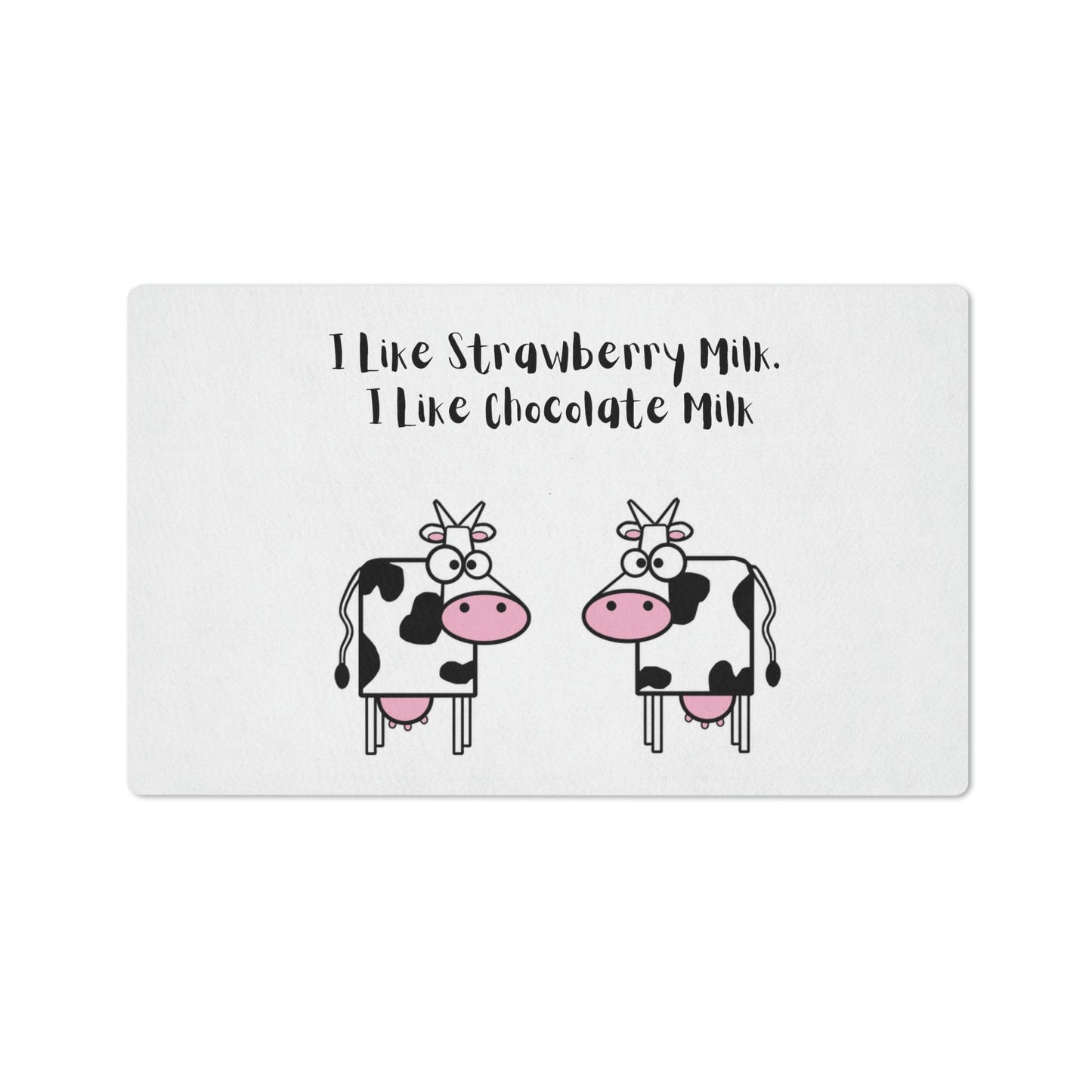 2 Funny Cows. Floor Mat. Custom Artwork. Unique Whimsical Flare. Vivid Colors. Great to have in every room of your home and business. Soft against your bare feet. Children and your Pets will love this mat!