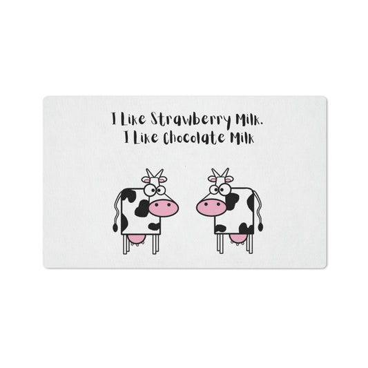2 Funny Cows. Floor Mat. Custom Artwork. Unique Whimsical Flare. Vivid Colors. Great to have in every room of your home and business. Soft against your bare feet. Children and your Pets will love this mat!