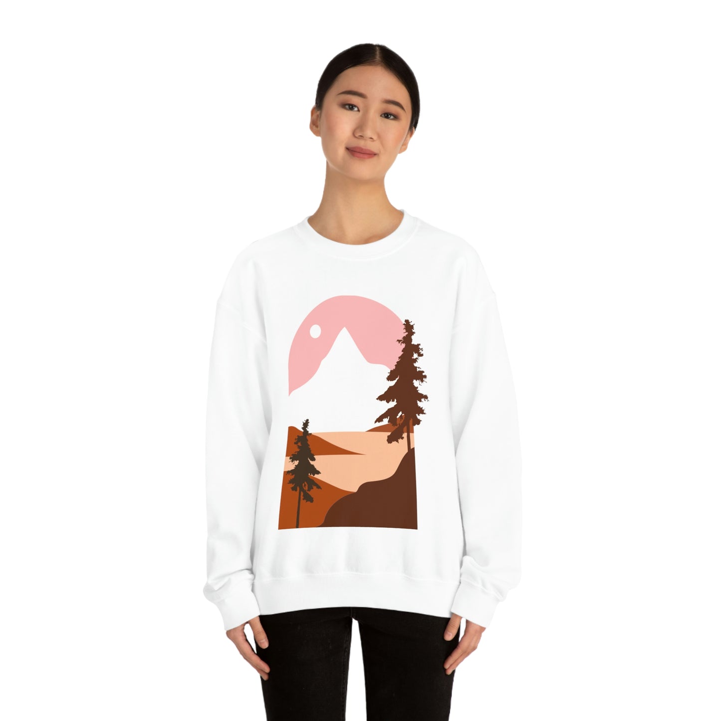 Sudadera con diseño de pino, montaña y luna. ¡Un fabuloso regalo navideño!