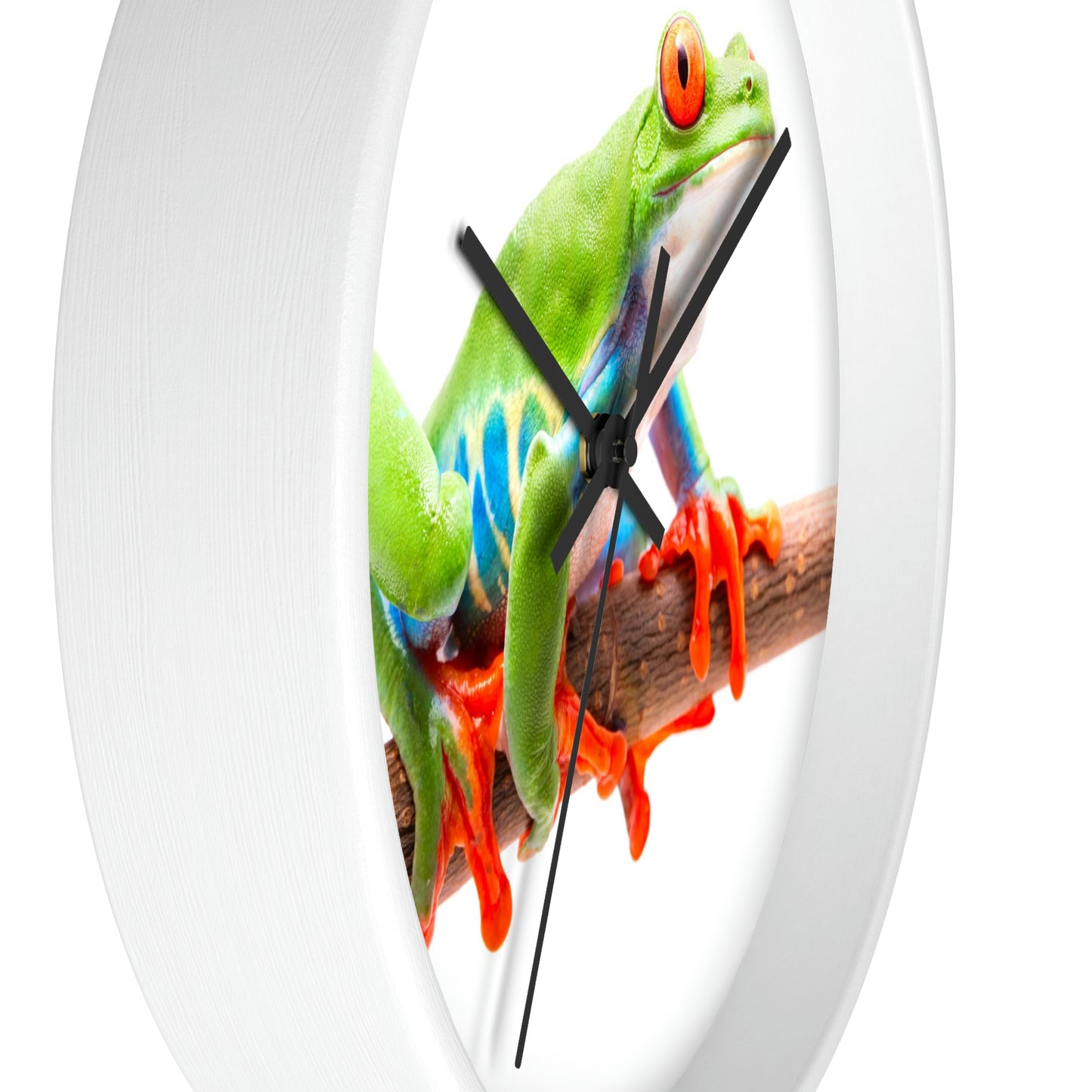 Horloge murale colorée en forme de grenouille arboricole. J'adore ça !