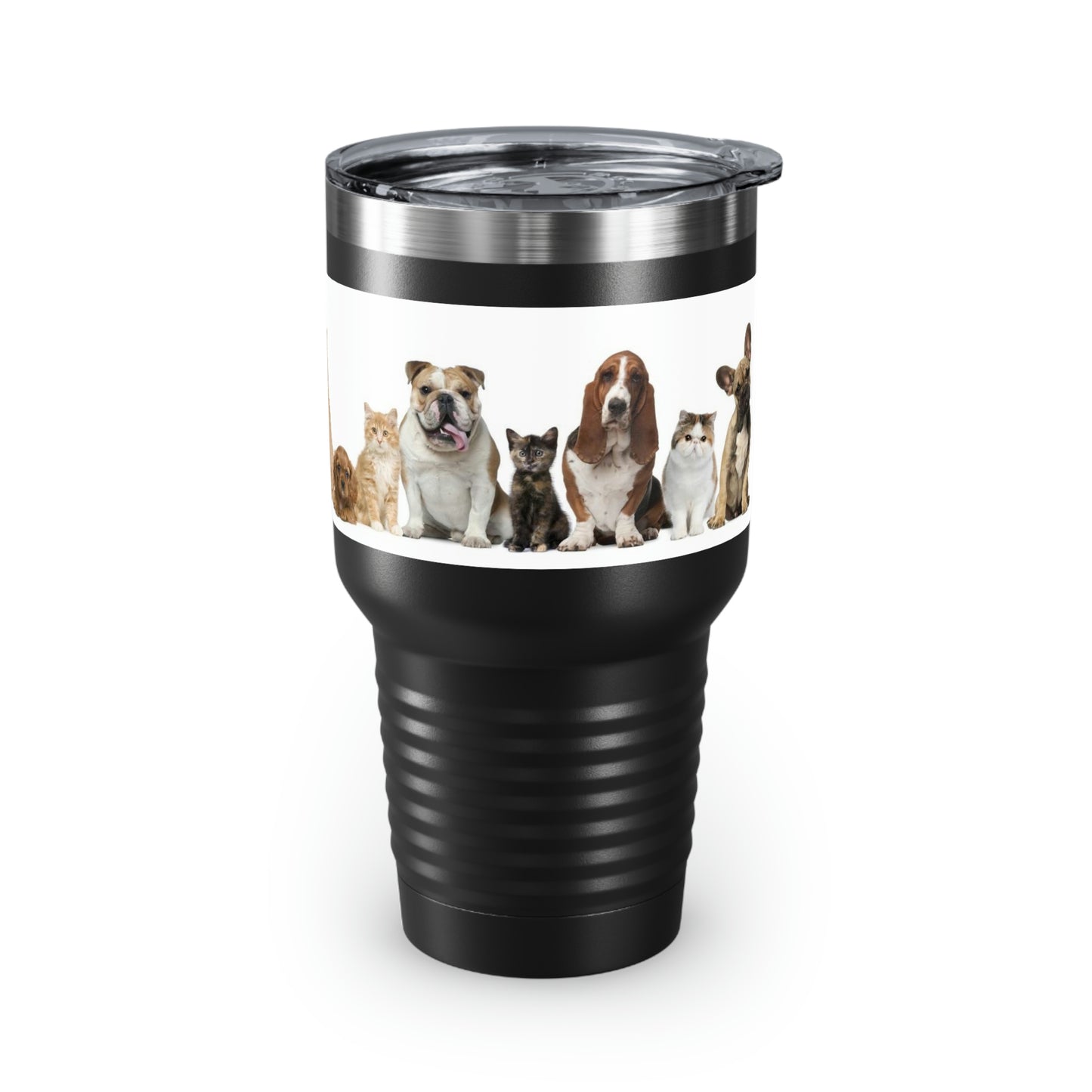 Cats Dogs Ringneck Tumbler, 30oz 5 Colors Traveling Work Relaxing Shopping Yard Work Hiking