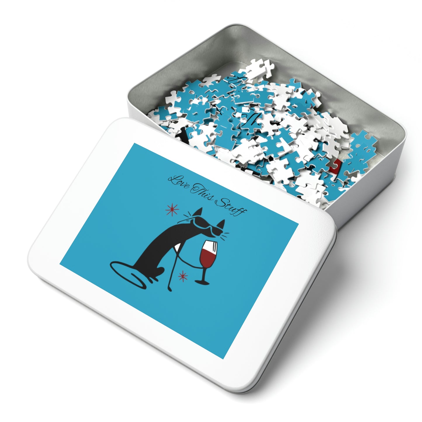 Black Cat Love this Stuff Jigsaw Puzzle I Love Games!