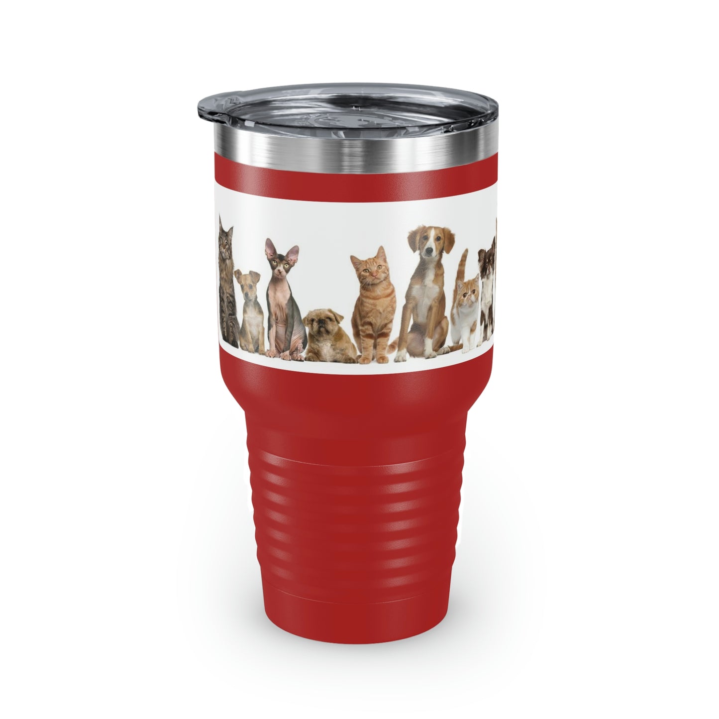 Cats Dogs Ringneck Tumbler, 30oz 5 Colors Traveling Work Relaxing Shopping Yard Work Hiking