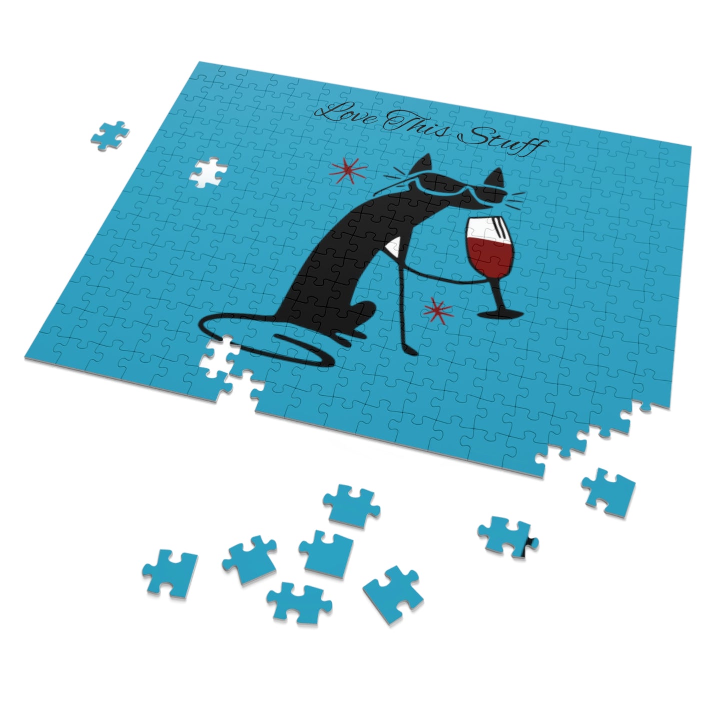 Black Cat Love this Stuff Jigsaw Puzzle I Love Games!