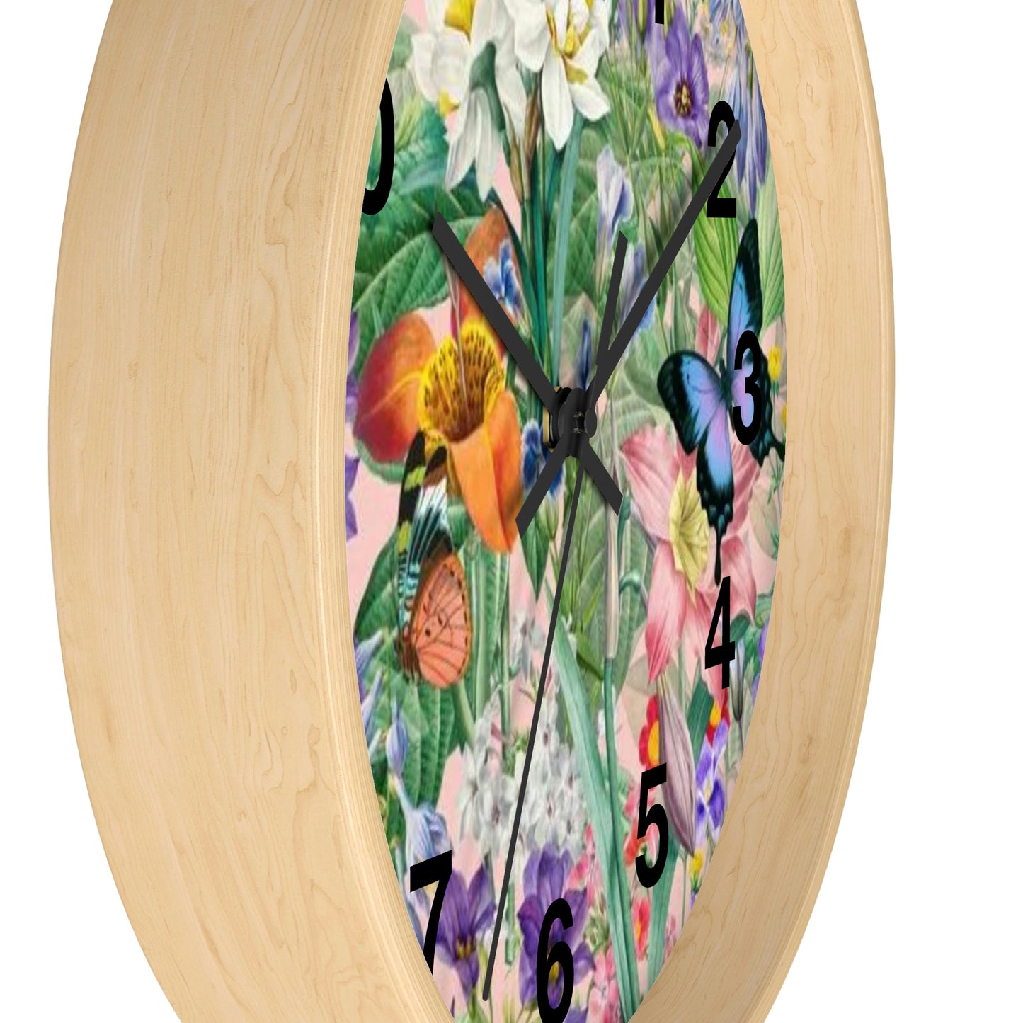Horloge murale de jardin de fleurs de papillons Maman veut cette horloge !