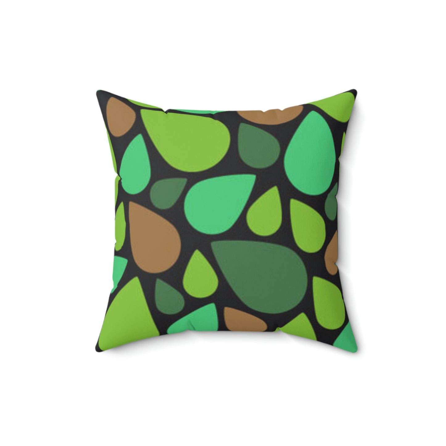 Oreiller en forme de larmes vertes et brunes pour se détendre toute la journée