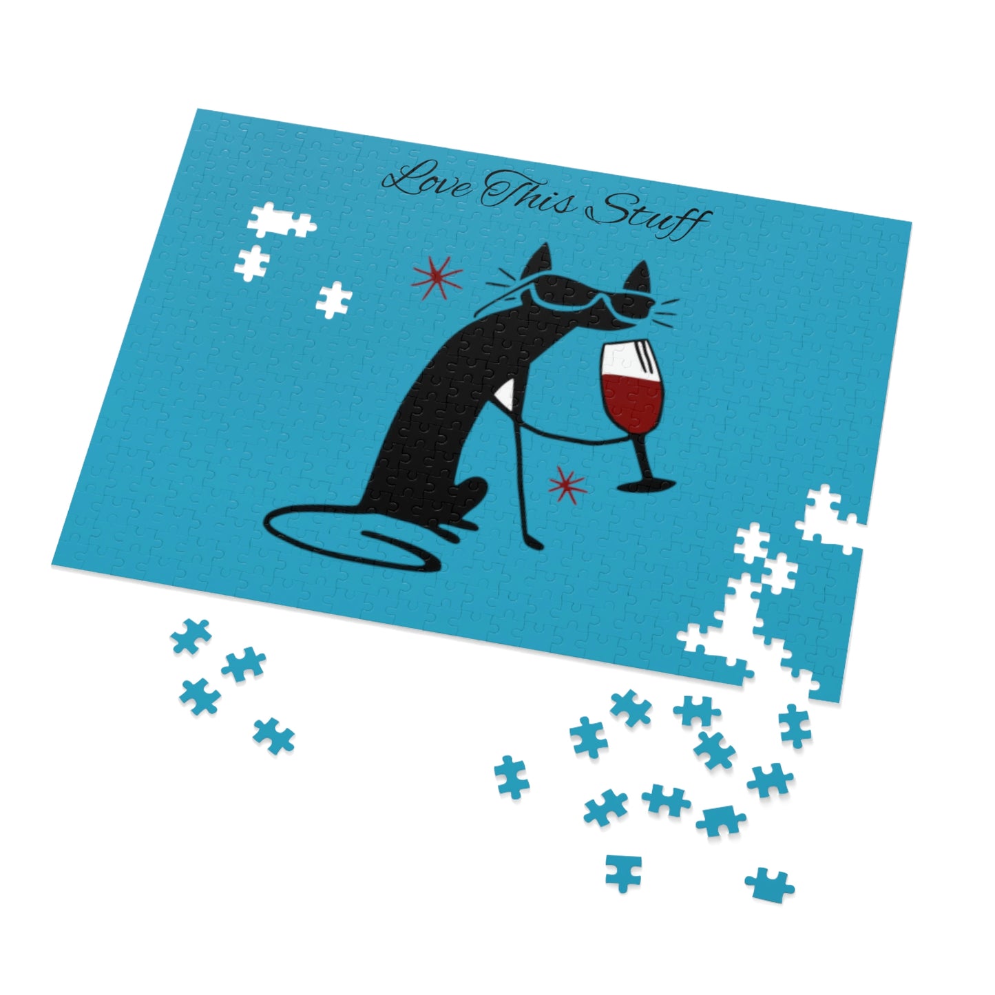 Black Cat Love this Stuff Jigsaw Puzzle I Love Games!