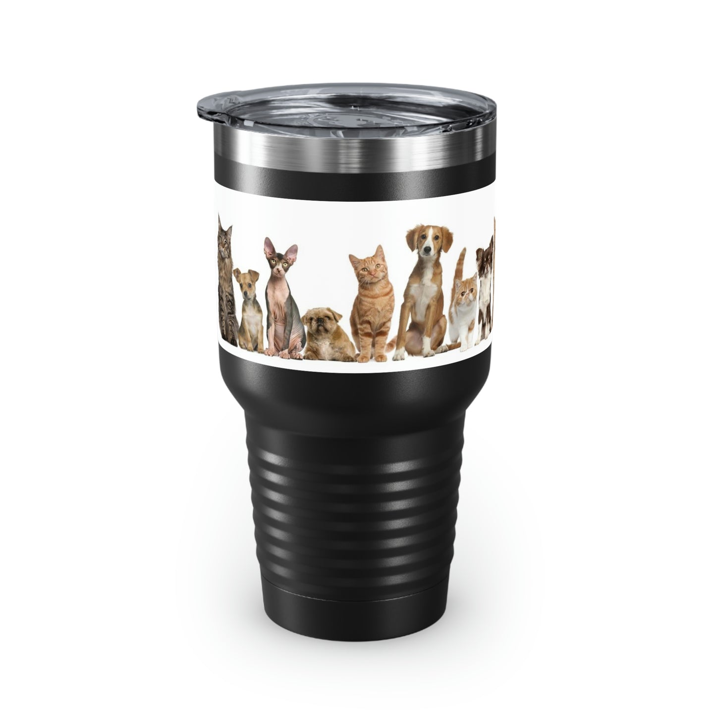 Cats Dogs Ringneck Tumbler, 30oz 5 Colors Traveling Work Relaxing Shopping Yard Work Hiking