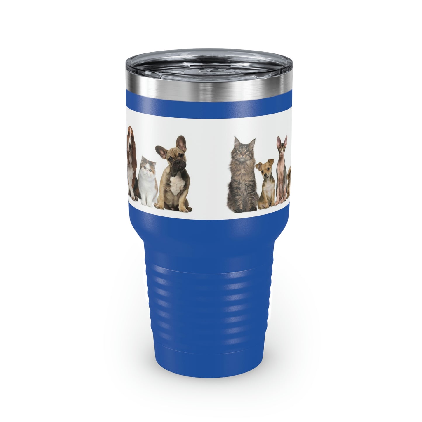 Cats Dogs Ringneck Tumbler, 30oz 5 Colors Traveling Work Relaxing Shopping Yard Work Hiking