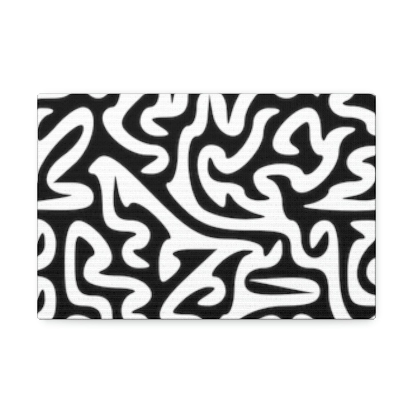 Lienzo Laberinto Blanco y Negro Estirado, 1.5'' ¡Amo Mis Paredes!