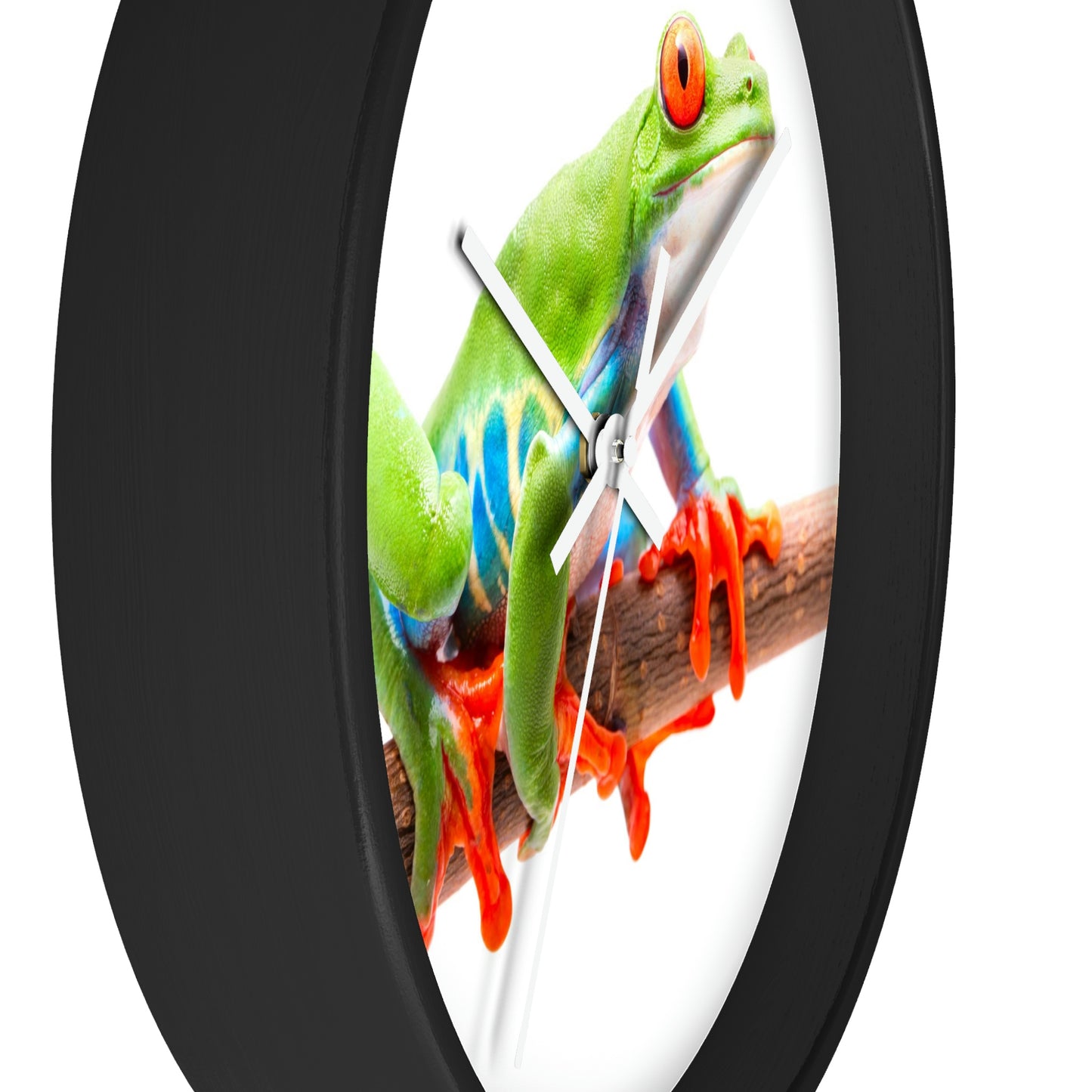 Horloge murale colorée en forme de grenouille arboricole. J'adore ça !