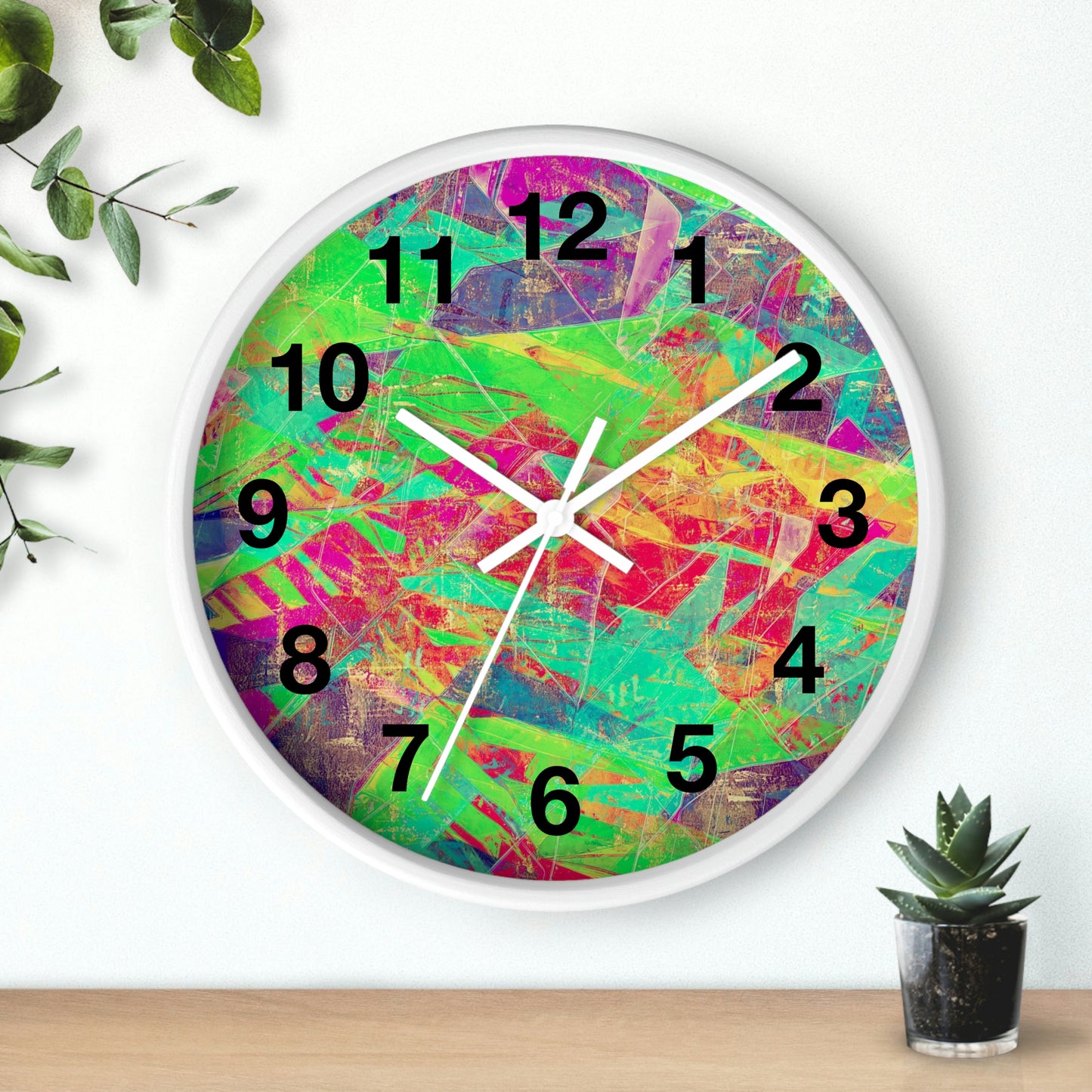 Reloj de pared rosa, verde, amarillo y morado ¡Fabuloso reloj de pared!