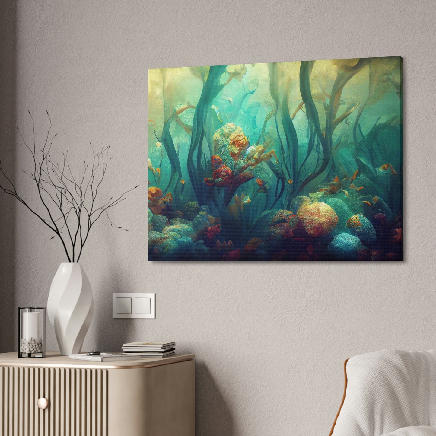 Ocean Canvas Stretched, 1.5'' 4 Sizes Beautiful Gift Birthday Anniversary Mother Father Daughter Son