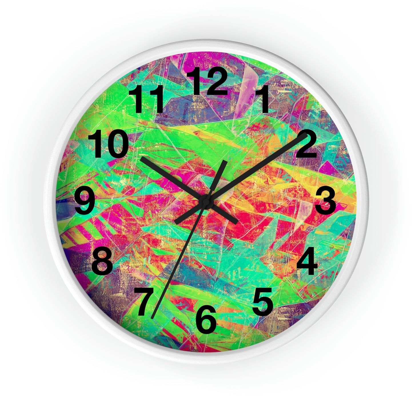 Reloj de pared rosa, verde, amarillo y morado ¡Fabuloso reloj de pared!