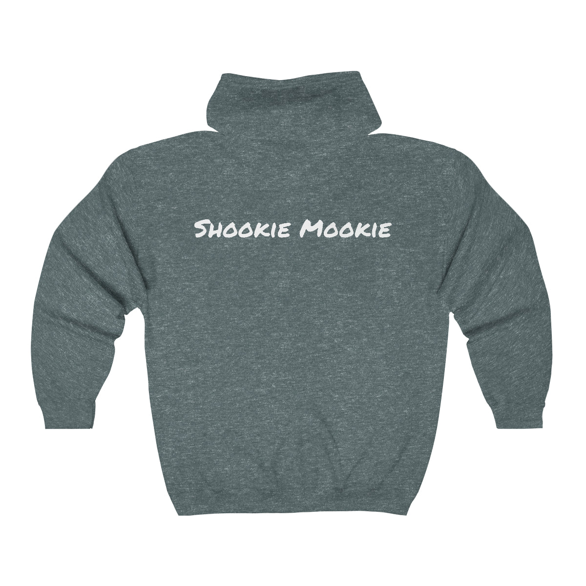 Sudadera unisex con capucha y cierre completo Shookie Mookie on Back Heavy Blend™ ¡Muy acogedora! ¡Excelente regalo!