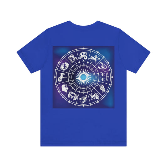 Zodiac Signs. Unisex Jersey Short Sleeve T-shirt . Small through 3 Extra Large. Custom Artwork. Unique Whimsical Flare. Vivid Colors. Great for Men, Women and Children. Soft against your skin. Comfortable to wear every day of the year. Wanna go star gazing with me?