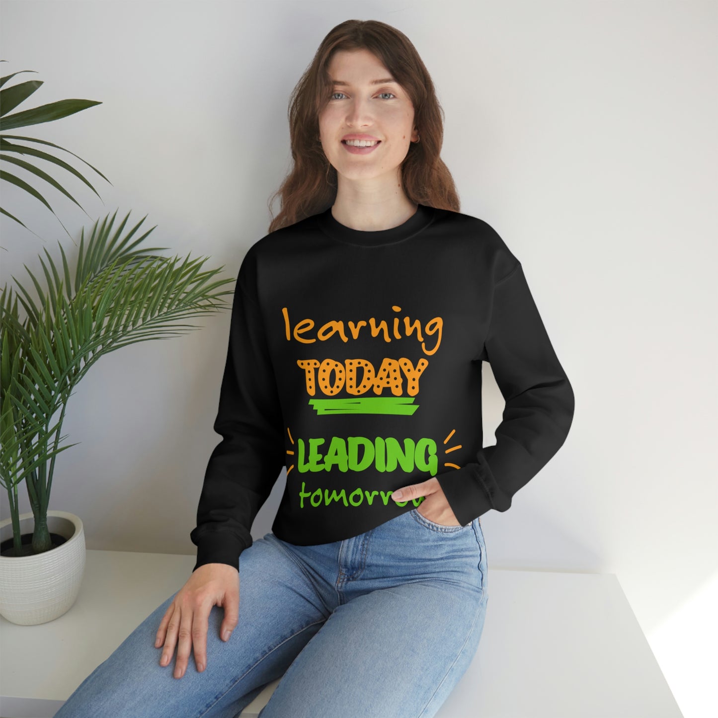 Sudadera con el lema "Aprendiendo hoy, liderando mañana", regalo para el trabajo escolar