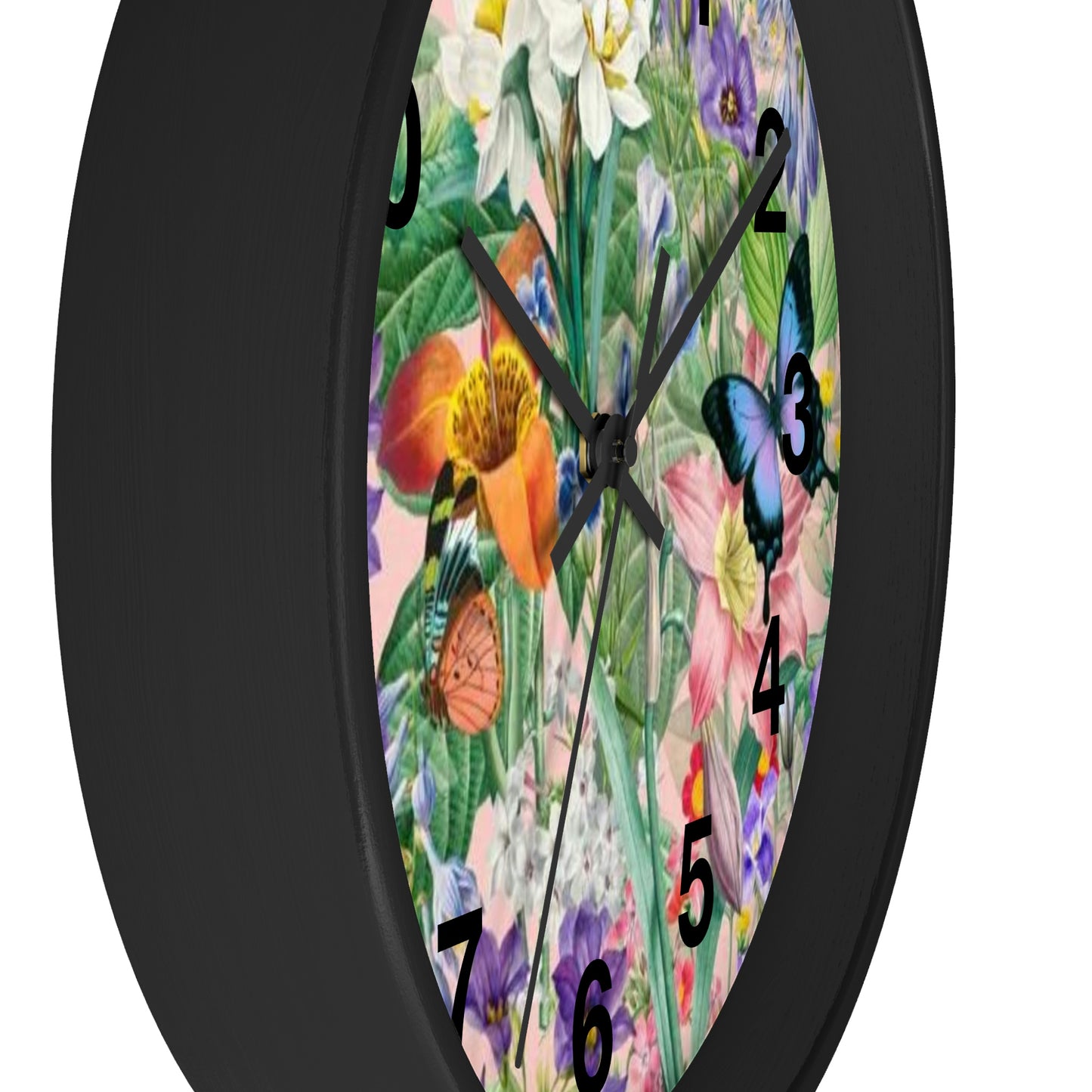 Horloge murale de jardin de fleurs de papillons Maman veut cette horloge !