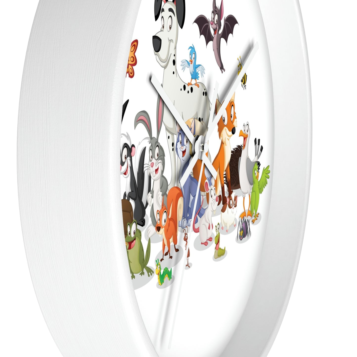 Cartoon Animals Wall Clock Having a Cool Children's Room Great Gift!