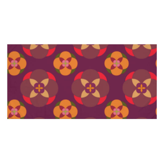 Serviette de bain violette avec des cercles, d'une propreté irréprochable !