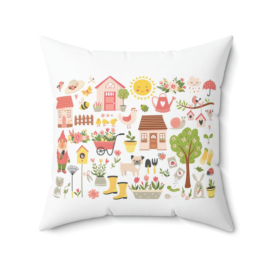 Garden Square Pillow Having Fun Today In My Garden