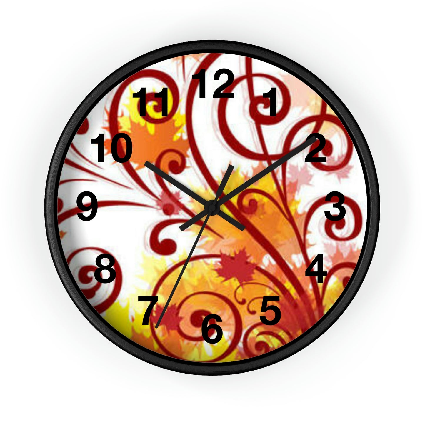 Festive Designs. Wall Clock. Custom Artwork. Unique Whimsical Flare. Vivid Colors. Looks Great in every room of your home and business. Now, I won't be late for work!