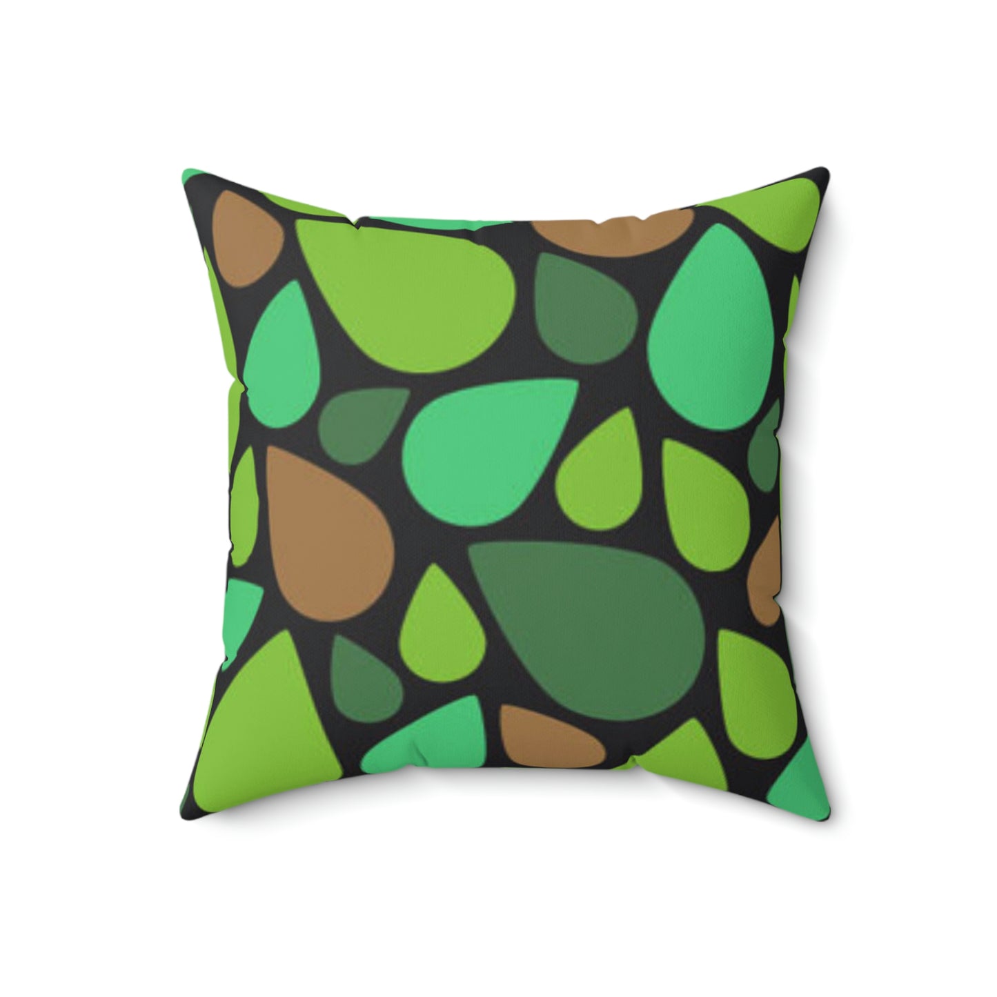 Oreiller en forme de larmes vertes et brunes pour se détendre toute la journée