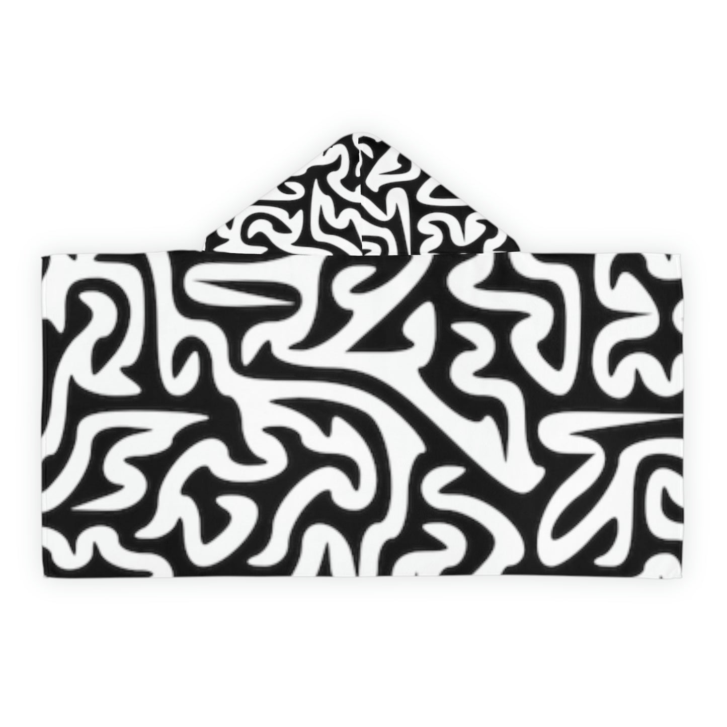 Serviette à capuche Maze Black White Youth Amusez-vous à vous nettoyer