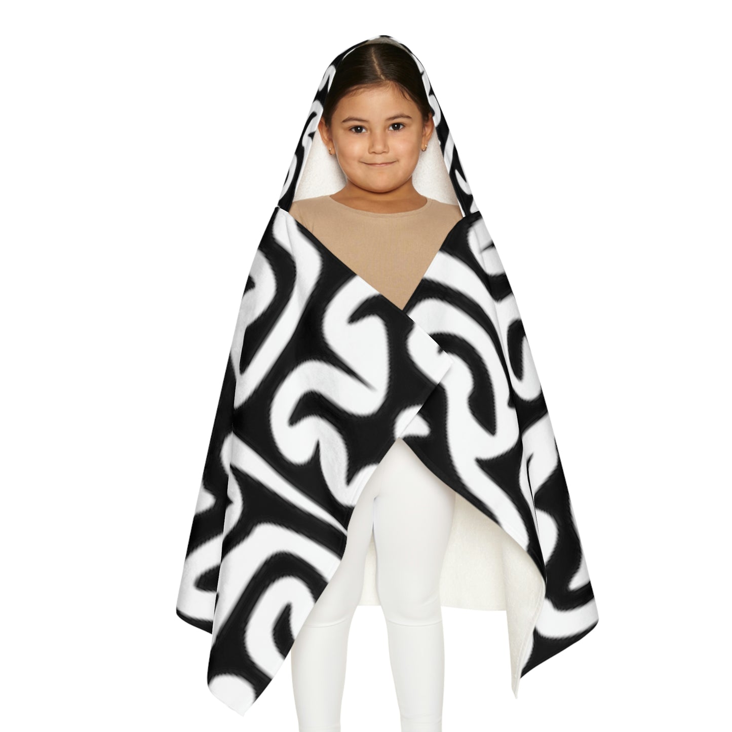 Serviette à capuche Maze Black White Youth Amusez-vous à vous nettoyer