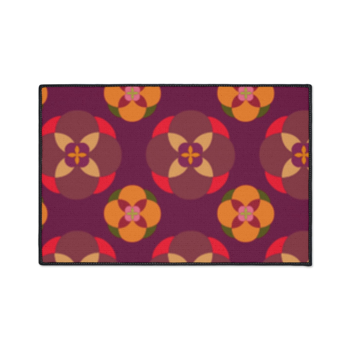 Purple with Fancy Circles Heavy Duty Floor Mat