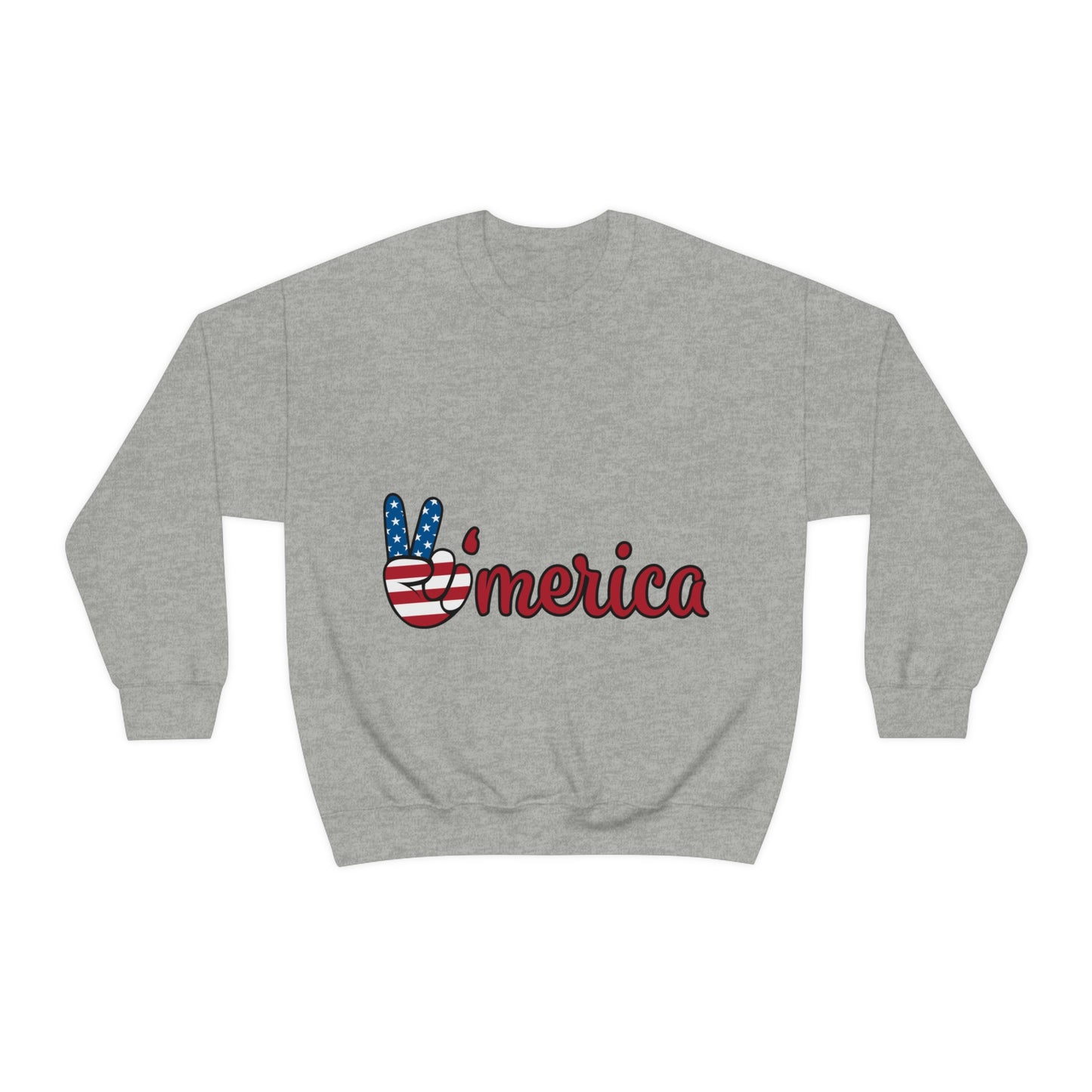 Sweat-shirt ras du cou Peace Sign America Allons voyager ensemble !