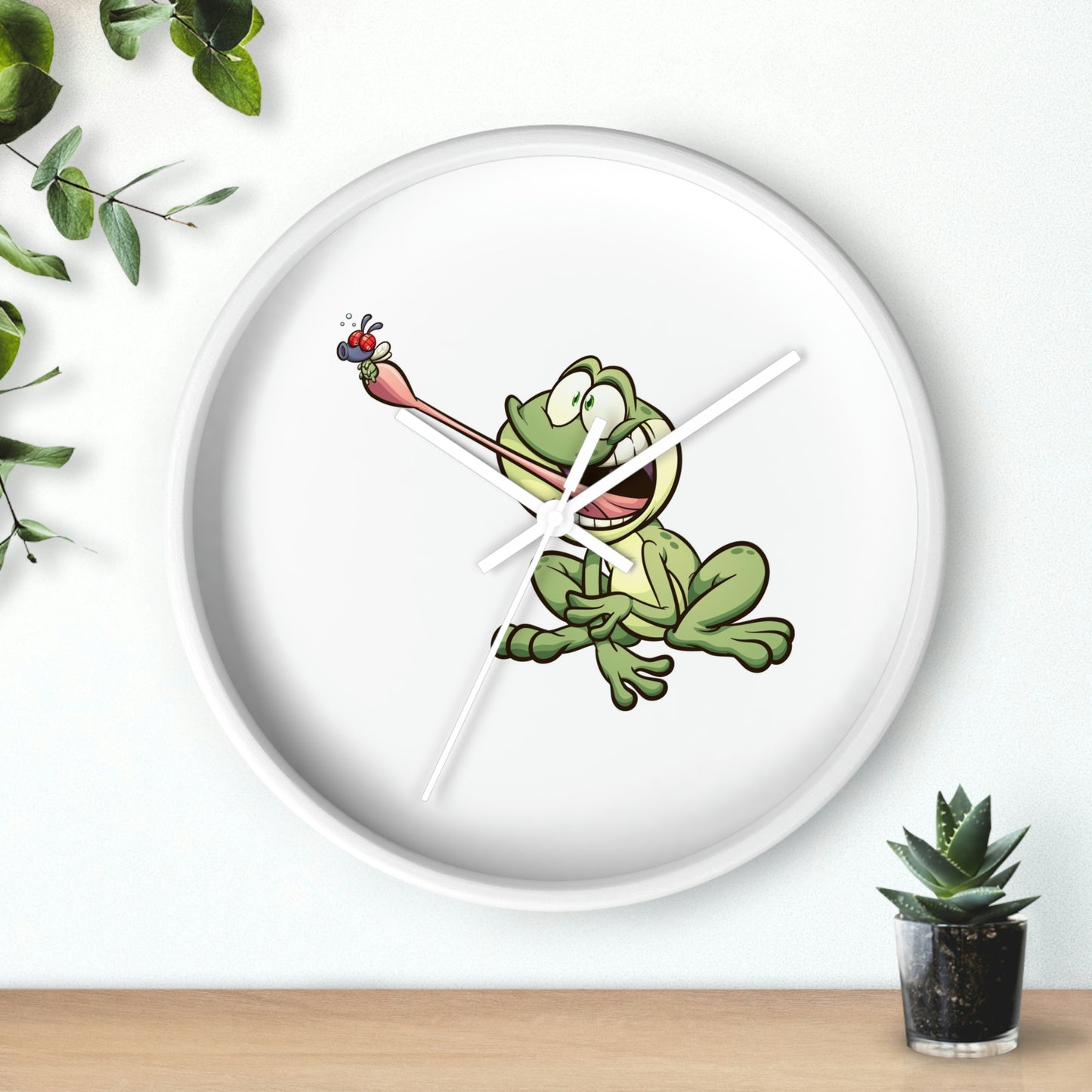 Frog Catching a Bug Wall Clock Great for Children's Room! Great Gift!