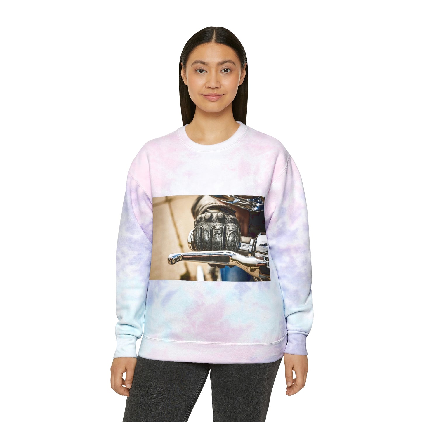 Throttle of Motorcycle Unisex Tie-Dye Sweatshirt